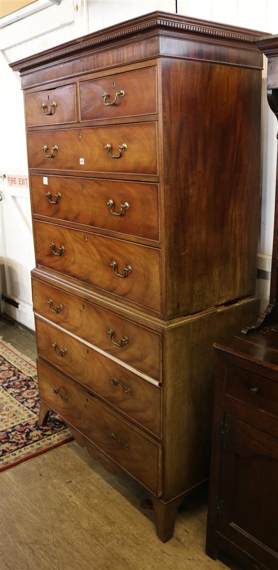 George III mahogany chest on chest